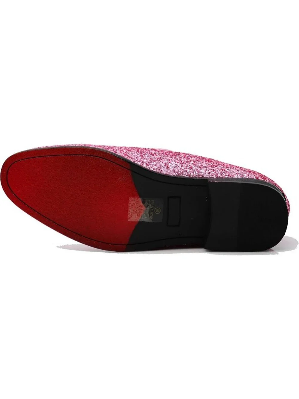 Men's Pink Vintage Glitter Loafers Slip On Tuxedo Dress Party Classic Shoes